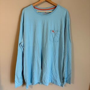 Tommy Bahama 2XL Light Blue Long Sleeve Men's Shirt pima cotton